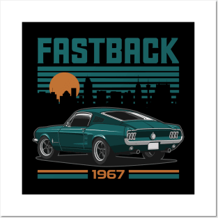 1967 Mustang GT Fastback Posters and Art